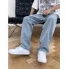 image:imageGORGLITTER Boys Baggy Jeans Casual Wide Leg Elastic Denim Pants TrousersWash Light Blue
