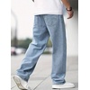 image:imageGORGLITTER Boys Baggy Jeans Casual Wide Leg Elastic Denim Pants TrousersWash Light Blue
