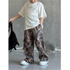 image:imageGORGLITTER Boys Camo Pants Baggy Wide Leg High Waisted Cargo SweatpantsMulticolor