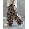 image:imageGORGLITTER Boys Camo Pants Baggy Wide Leg High Waisted Cargo SweatpantsMulticolor
