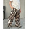 image:imageGORGLITTER Boys Camo Pants Baggy Wide Leg High Waisted Cargo SweatpantsMulticolor Striped