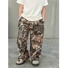 image:imageGORGLITTER Boys Camo Pants Baggy Wide Leg High Waisted Cargo SweatpantsMulticolor Striped