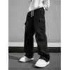 image:imageGORGLITTER Boys Cargo Pants 2 Pack Baggy Wide Leg Joggers Hiking PantsBlack and Green