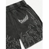 image:imageGORGLITTER Boys Star Graphic Shorts Y2K Straight Leg Drippy Track ShortsBlack Graphic
