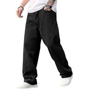 image:imageGORGLITTER Boys Baggy Jeans Casual Wide Leg Elastic Denim Pants TrousersWash Black Blue