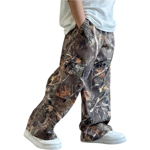 image:imageGORGLITTER Boys Camo Pants Baggy Wide Leg High Waisted Cargo SweatpantsMulticolor
