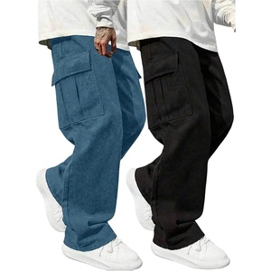 image:imageGORGLITTER Boys Cargo Pants 2 Pack Baggy Wide Leg Joggers Hiking PantsBlack and Blue