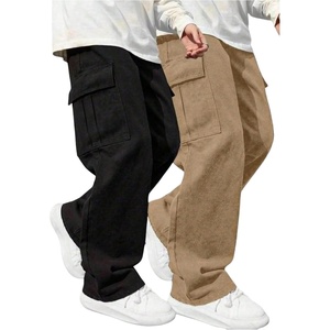 image:imageGORGLITTER Boys Cargo Pants 2 Pack Baggy Wide Leg Joggers Hiking PantsBlack and Khaki