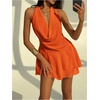 image:imageGORGLITTER Womens Backless Halter Mini Dress Cowl Neck Going Out DressesOrange