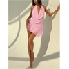 image:imageGORGLITTER Womens Backless Halter Mini Dress Cowl Neck Going Out DressesPink