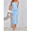 image:imageGORGLITTER Womens Floral Wedding Guest Bridal Shower Summer Midi DressesBlue Florals