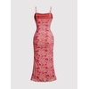 image:imageGORGLITTER Womens Floral Wedding Guest Bridal Shower Summer Midi DressesBurgundy