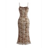 image:imageGORGLITTER Womens Floral Wedding Guest Bridal Shower Summer Midi DressesKhaki