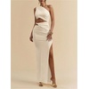image:imageGORGLITTER Womens One Shoulder Cut Out Date Night Cocktail Prom Maxi DressApricot