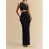 image:imageGORGLITTER Womens One Shoulder Cut Out Date Night Cocktail Prom Maxi DressBlack