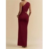 image:imageGORGLITTER Womens One Shoulder Cut Out Date Night Cocktail Prom Maxi DressBurgundy