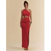 image:imageGORGLITTER Womens One Shoulder Cut Out Date Night Cocktail Prom Maxi DressRed