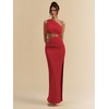 image:imageGORGLITTER Womens One Shoulder Cut Out Date Night Cocktail Prom Maxi DressRed