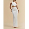 image:imageGORGLITTER Womens One Shoulder Cut Out Date Night Cocktail Prom Maxi DressWhite