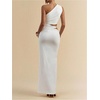 image:imageGORGLITTER Womens One Shoulder Cut Out Date Night Cocktail Prom Maxi DressWhite