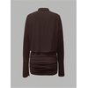 image:imageGORGLITTER Womens Sheer Going Out Dresses Mesh Long Sleeve Button Up DressCoffee Brown