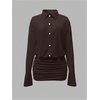 image:imageGORGLITTER Womens Sheer Going Out Dresses Mesh Long Sleeve Button Up DressCoffee Brown