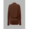 image:imageGORGLITTER Womens Sheer Going Out Dresses Mesh Long Sleeve Button Up DressMocha Brown