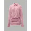 image:imageGORGLITTER Womens Sheer Going Out Dresses Mesh Long Sleeve Button Up DressPink