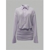 image:imageGORGLITTER Womens Sheer Going Out Dresses Mesh Long Sleeve Button Up DressPurple