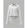 image:imageGORGLITTER Womens Sheer Going Out Dresses Mesh Long Sleeve Button Up DressWhite and Black