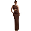 image:imageGORGLITTER Womens One Shoulder Cut Out Date Night Cocktail Prom Maxi DressSolid Coffee Brown
